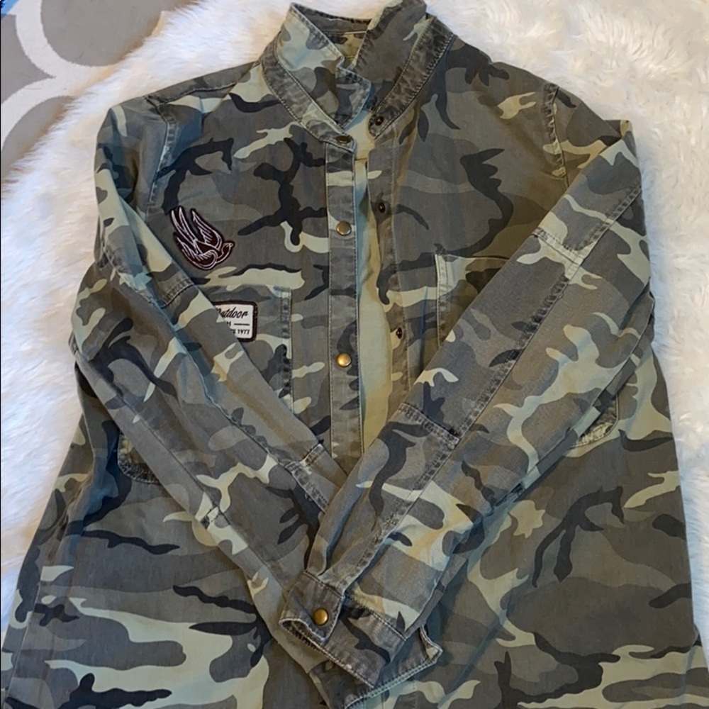 Camo light Jacket With Patchwork